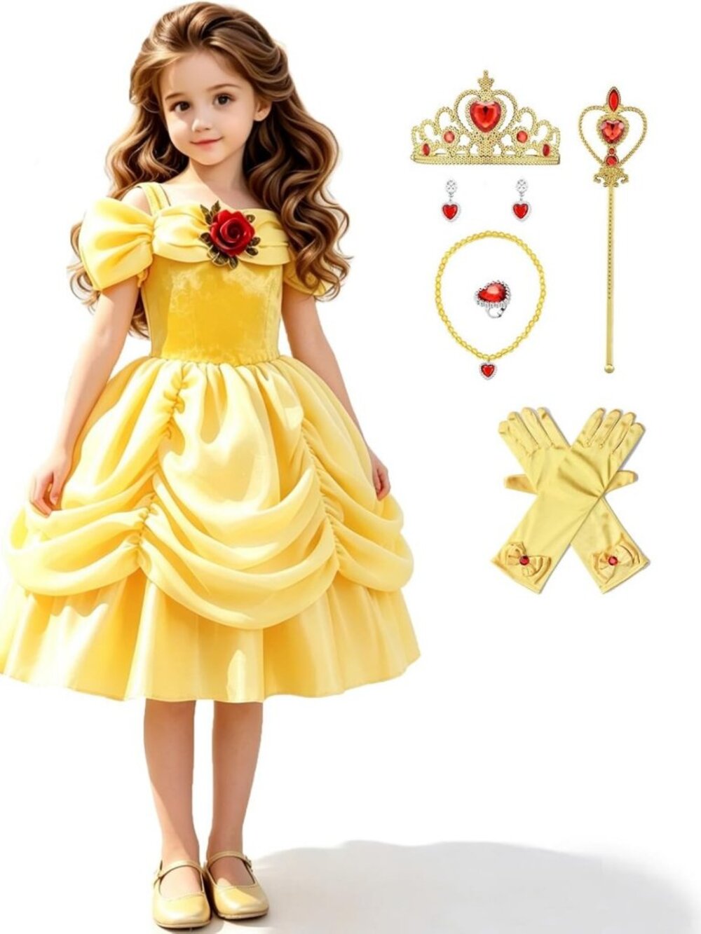 Girls' Princess Halloween Costume, Fairy Dress Up for Birthdays & Special